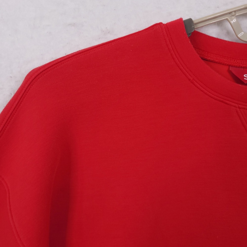 Spanx AirEssentials Crewneck Sweatshirt Medium Vibrant Red Pullover Casual Soft - Picture 12 of 16